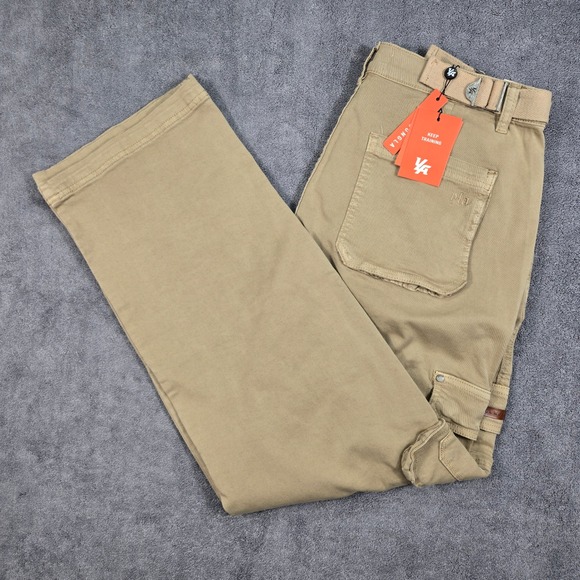 YoungLA Other - YoungLA Cargo Pants Mens L Khaki Tan NEW 6032 Adjustable Waist Straight Leg